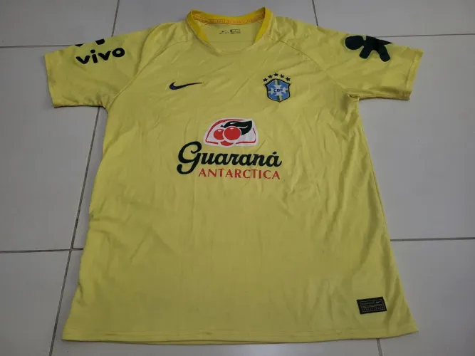 Camisa Seleção Brasil Nike treino amarela Guaraná antarctica