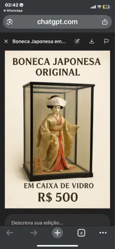 Boneca Japonesa de Noiva - Hanayome Ningy? - Vitrine Original - Peça Rara
