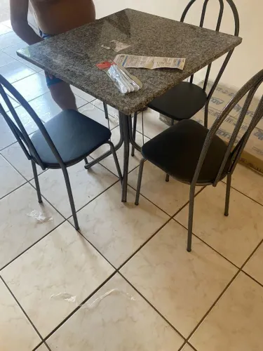 Mesa Thais Com Tampo De Granito Na Promoção/Entrega É Montagem Grátis Loja R&L Móveis 