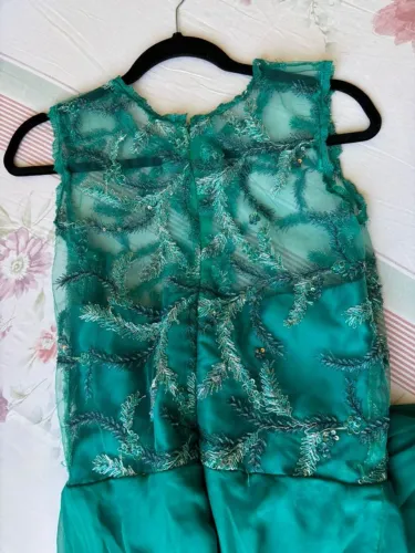 Vestido de festa/casamento/formatura de renda feito à mão G Verde