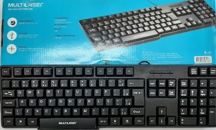 Teclado  com  Fio  Office  Slim  Multilaser  Usb 2 .0 !! Ergonômico  