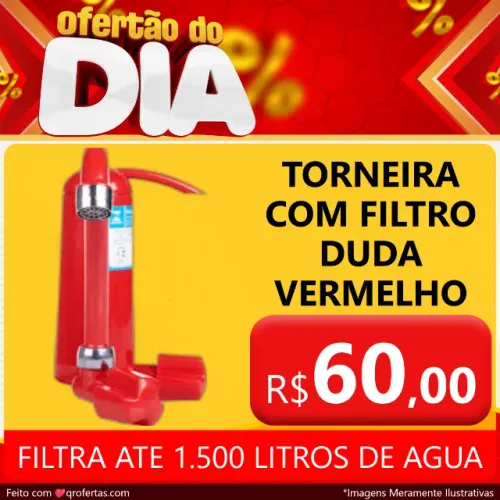 VERMELHO - TORNEIRA COM FILTRO VERMELHO DUDA