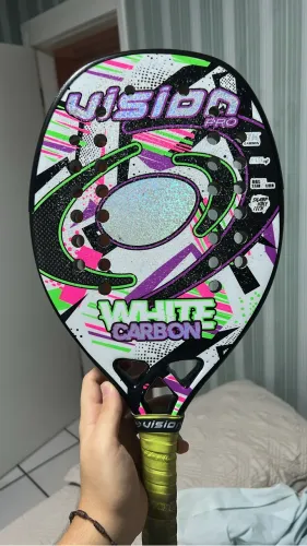 Raquete beach tennis, vision white carbon 2022