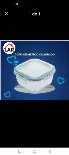 Kit 12 potes de vidro com tampa hermética 1200ml