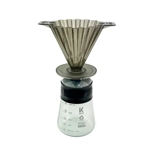 Koar Conjunto Jarra Decanter 600 ml Preto Porta Filtro Acrílico Café Fumê