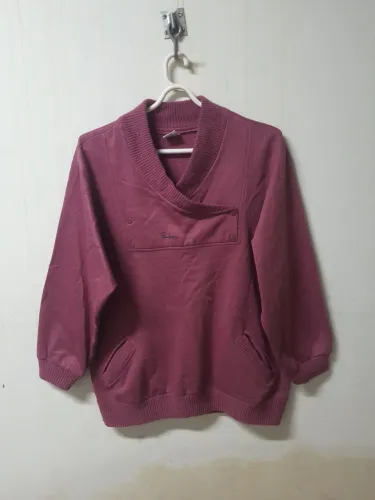 Blusa moletom Feminina Manga 3/4 rosa escuro
