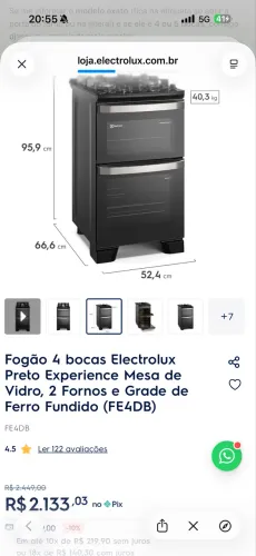 Fogão eletrolux - mesa de vidro