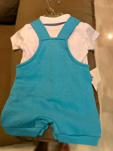 Conjunto Bebê Menino Jardineira + Camisa Polo - Novo