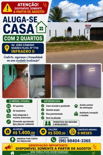 Disponível alugo bairro  infraero 2 