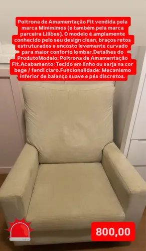Poltrona de amamentar de balanço loja minimimos (marca parceira lilibe)