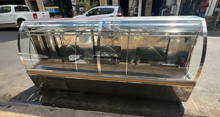 Balcão de açougue gancheiro e bandejeiro 3 e 2 metros inox