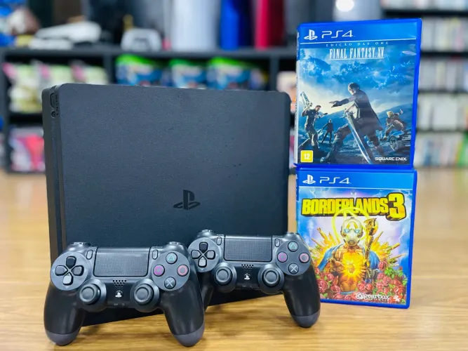 PS4 SLIM 1TB SEMI NOVO 3 MÊS DE GARANTIA
