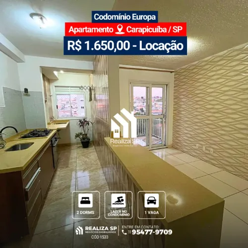 Apartamento Para Locação - Condomínio Europa - Carapicuíba / SP!