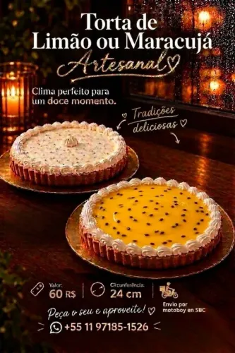 Torta de limão/maracujá sob encomenda