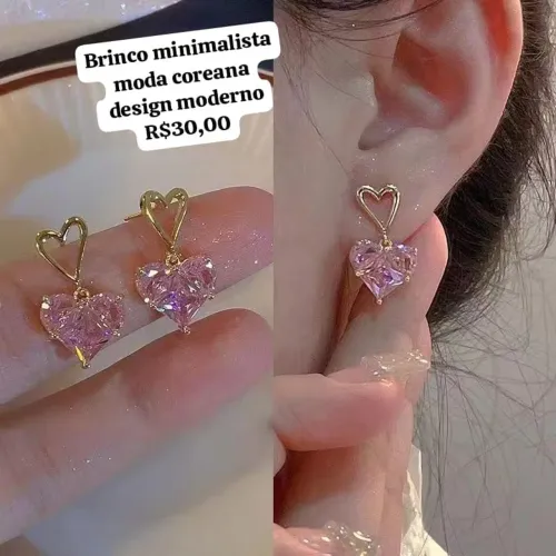 Brinco minimalista moda coreana