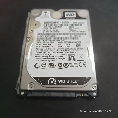 HD 500GB WD Black Sata 3.0Gb/s 7200rpm