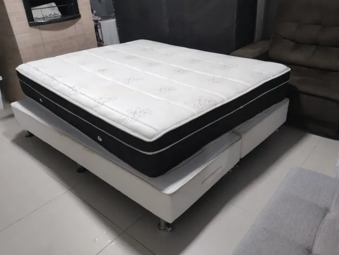 Cama box casal Queen usado entrego ler anúncio