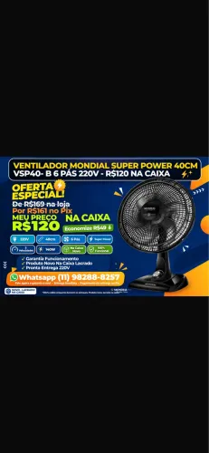Ventilador de mesa mondial 