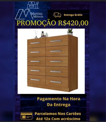 GRANDE PROMOÇÃO* CÔMODA 10 GAVETAS ENTREGA GRÁTIS ACEITA CARTÃO