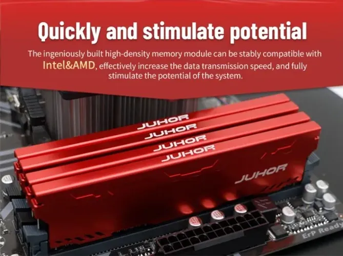 Memória RAM DDR4 16GB 2666MHz C19 JUHOR Gamer Desktop