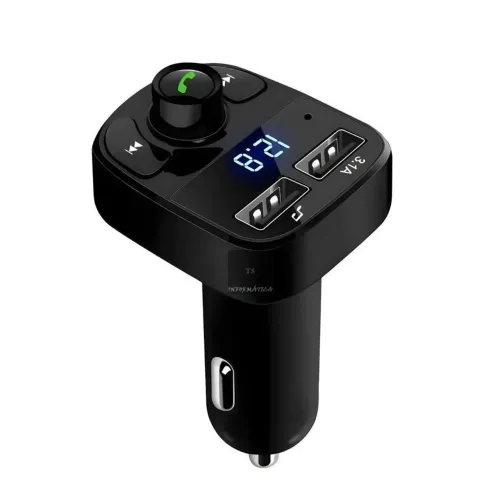 Carregador USB veicular com Bluetooth
