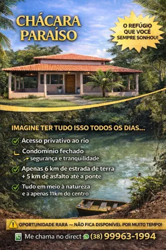 Chácara de Alto Padrão em Condomínio Fechado com Acesso Privativo ao Rio Preto