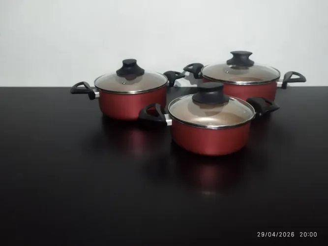 Kit panela antiaderente 3 panelas semi novas 