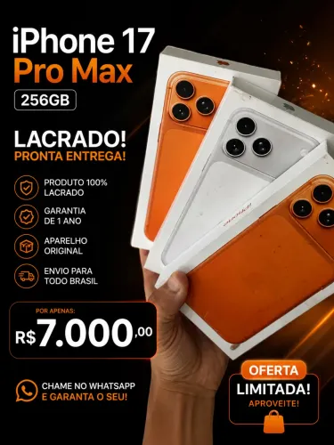 iPhone 17 pro Max 256 lacrado laranja americano