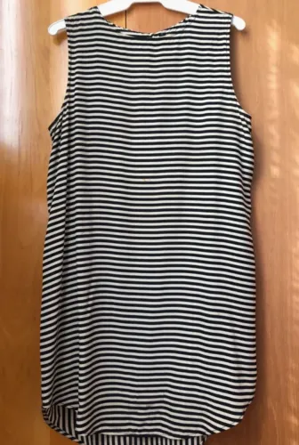 Vestido de seda listrado preto e branco Osklen P