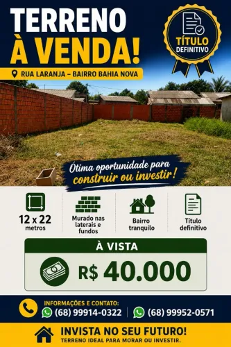 Vende-se um terreno leia o anúncio 