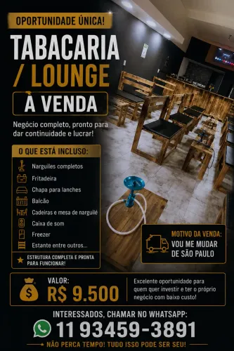 Vendo Tabacaria/Lounge Completa