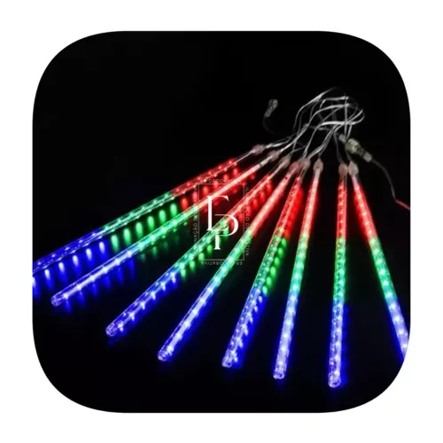 Cascata Chuva Pisca Meteoro Bastão Luz Led Colorido Enfeite Decoração Natal 8 Tubo (novo)