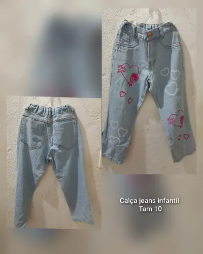 Calça jeans infantil menina azul claro