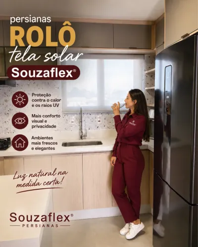 Cortina Persiana Rolô Tela Solar e Blackout