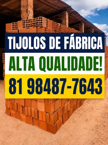 Tijolo tijolos de primeira. PAGUE NA ENTREGA COM FRETE GRÁTIS!