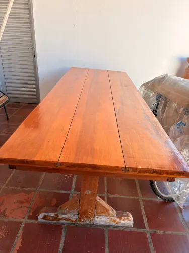 Mesa grande de madeira maciça 2,60 X 80 cm