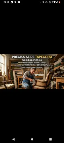 Tapeceiro com experiência 
