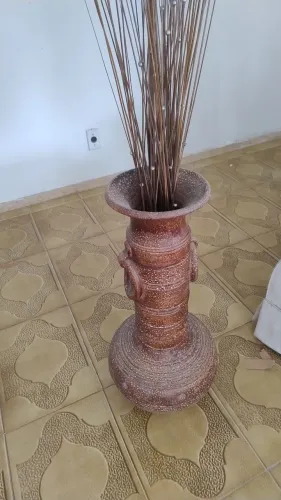 Vaso  grande de cerâmica com argolas laterai