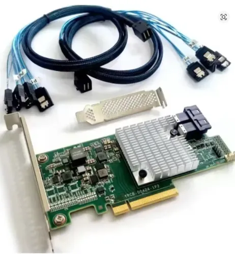 Controladora SAS com 2 CABOS 9300-8I LSI SAS3008 12 Gbps SATA/SAS 8 portas HBA Modo