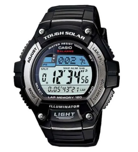 Relógio Casio Masculino W-S220-1AVDF *Tough Solar*Corrida*120 Lap Memory