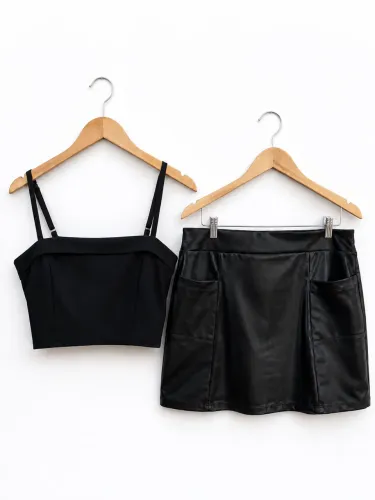 Conjunto Plus Size - Saia e Cropped 