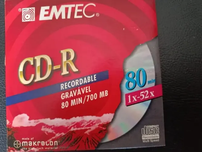 5 Cd's virgens para gravar - 80 min / 700 MB - lacrados de fábrica