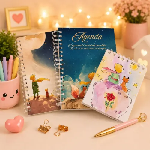 Kit Agenda Caderno E Bloco De Anotações
