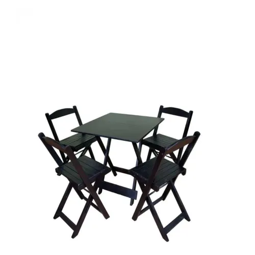 Jogo de mesa com 4 cadeiras de madeira