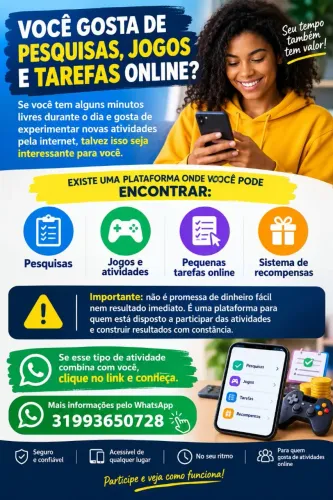 Você Gosta de Jogos, Pesquisas e Tarefas Online?
