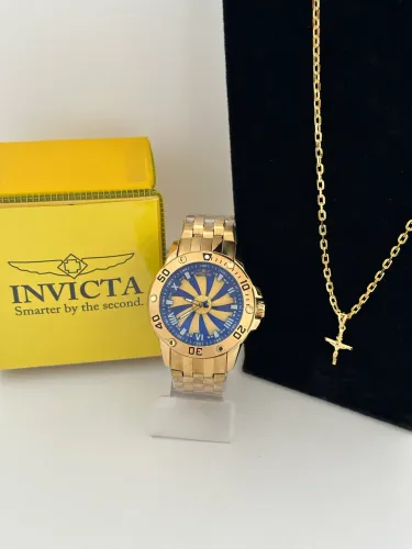 Kit Relógios Invictas masculinos + corrente + pingente 