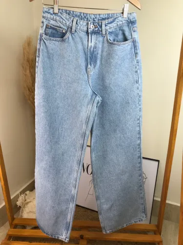 Calça jeans Wide leg azul h&m 40