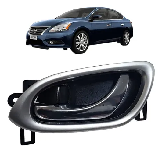Maçaneta Interna Dianteira Direita Nissan Sentra 2012 A 2016 Preto Com Cromado Dianteira