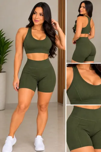 Conjunto Short e Top Canelado