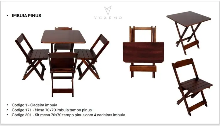 Jogo de mesa com 4 cadeiras 